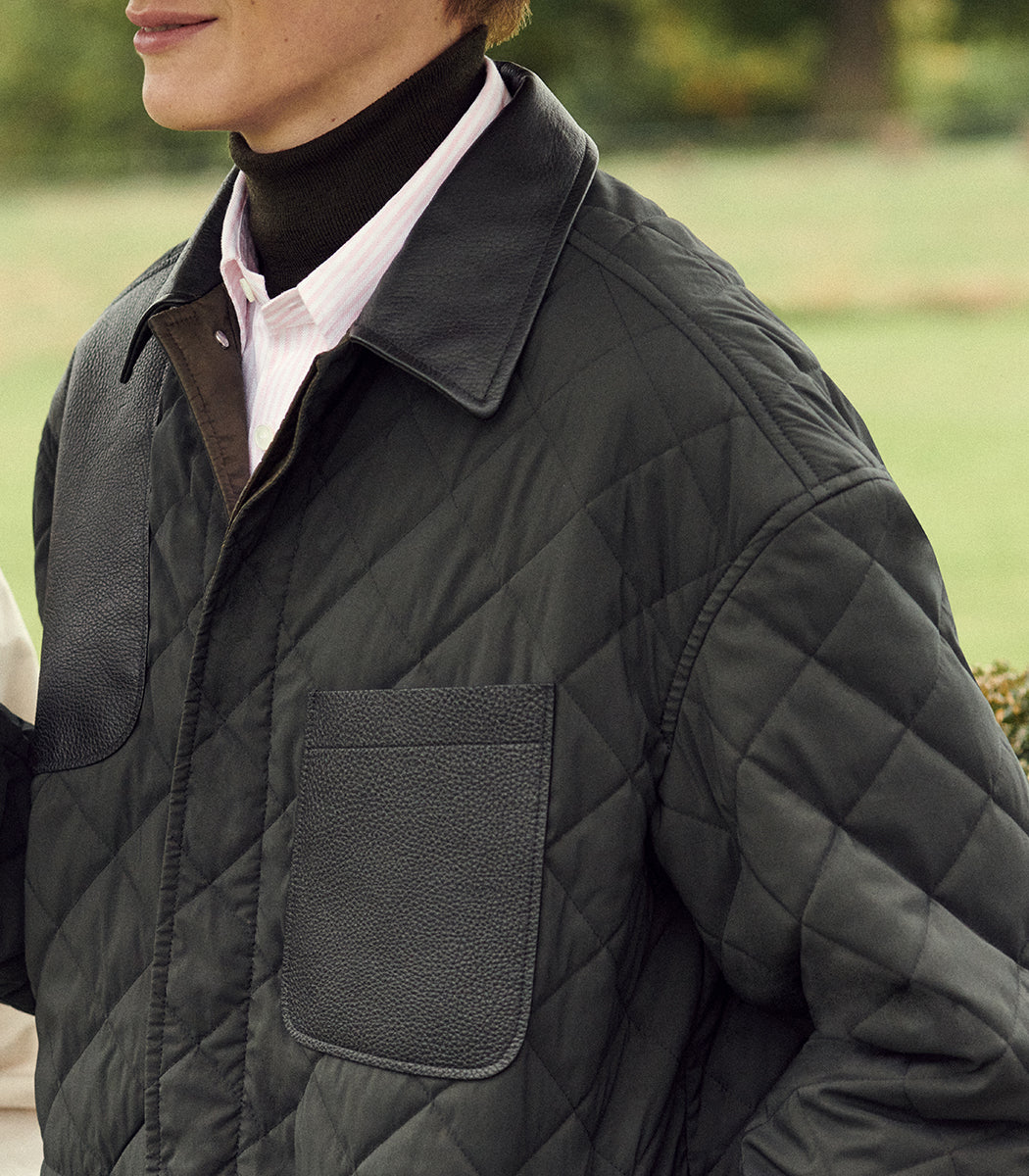 Men's Padded Barn Jacket In Loden