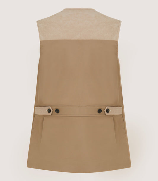 Men's Cotton Sporting Vest In Dark Taupe