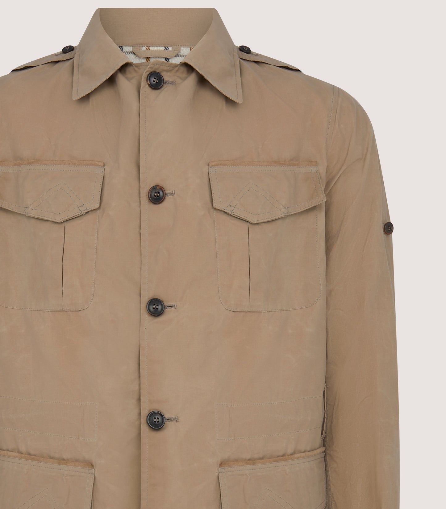Men's Dry Wax Safari Jacket In Taupe