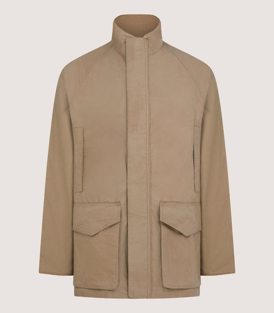 Men's Dry Wax Field Coat In Taupe