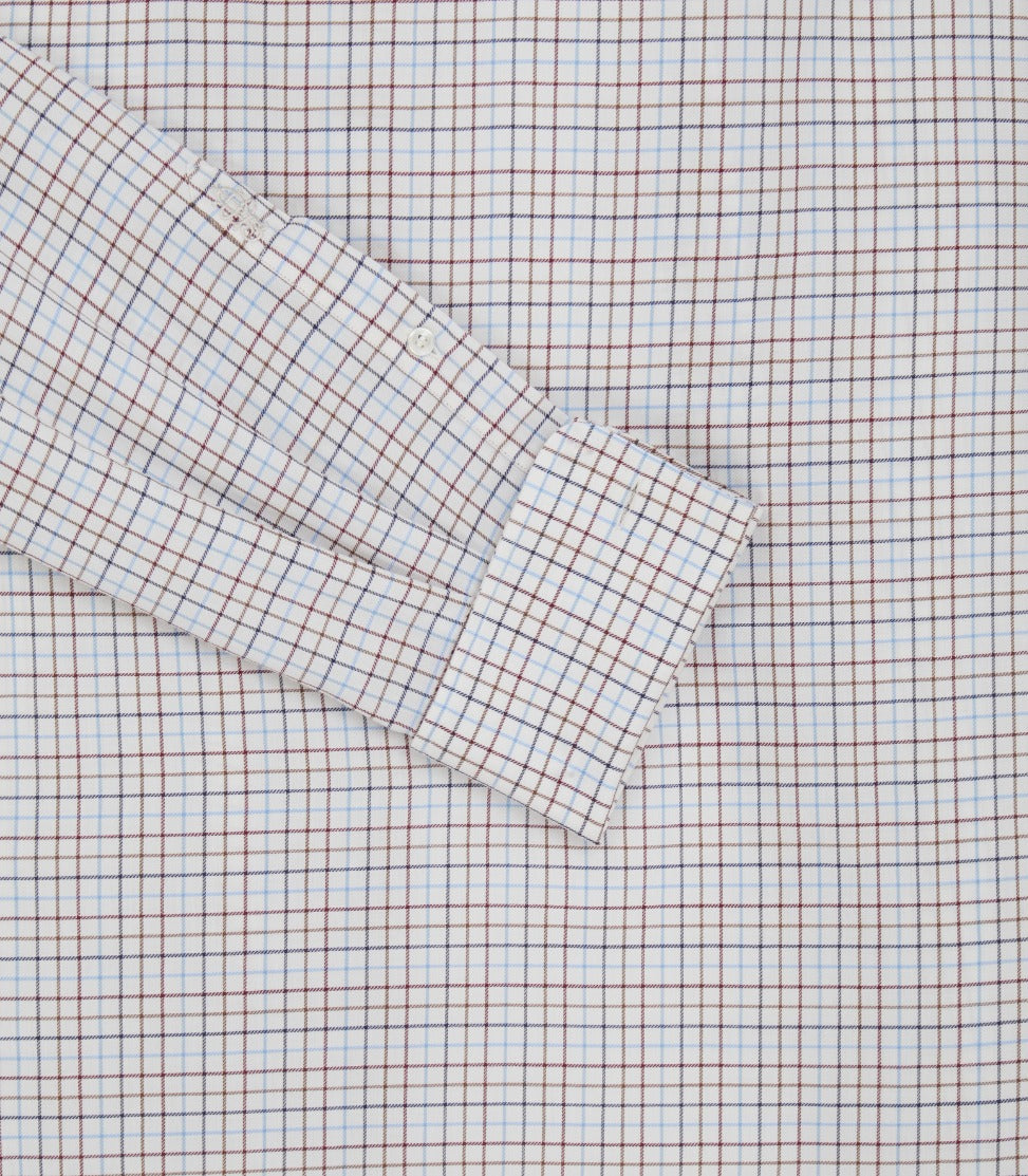 Men's Summer Sporting Half Tattersall Double Cuff Shirt