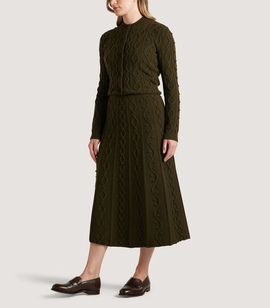 Women's Cashmere Aran Skirt