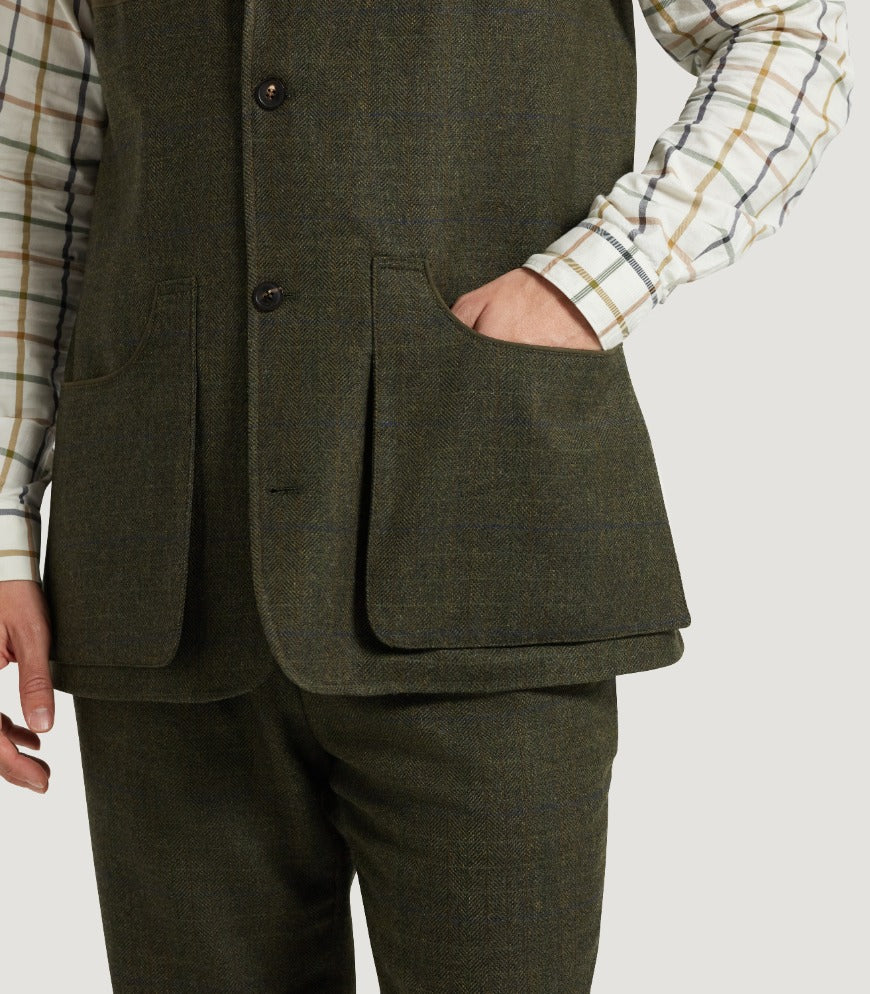 Men's Technical Tweed High Collar Sporting Vest In Strathbeg