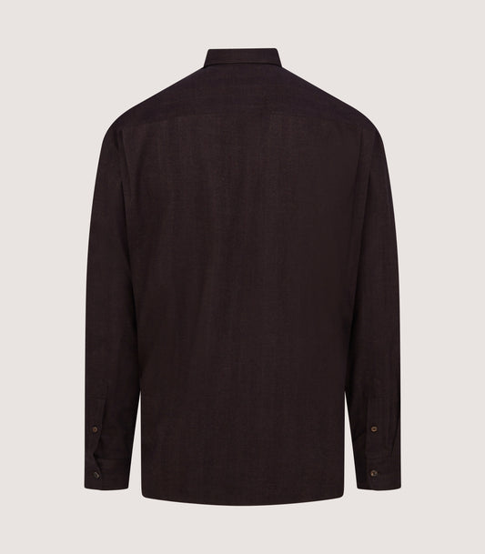 Men's Herringbone Double Pocket Shirt In Walnut