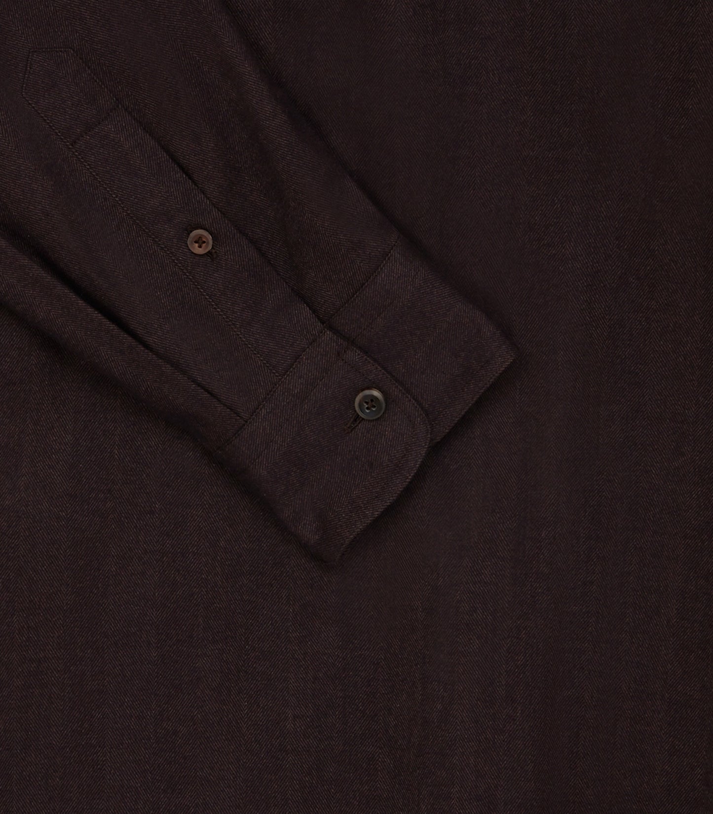Men's Herringbone Double Pocket Shirt In Walnut