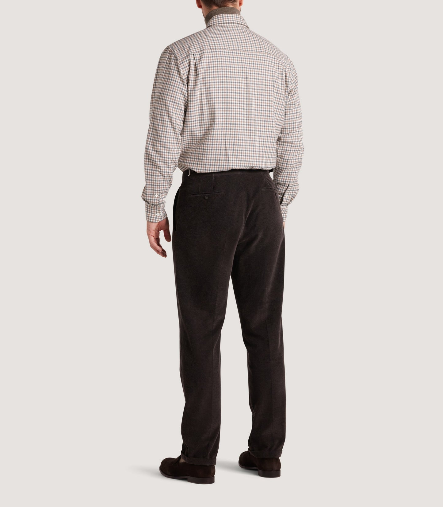 Men's Club Check Double Pocket Shirt In Taupe