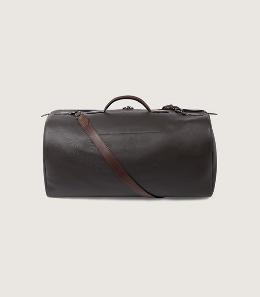 Leather Duffle Holdall Loader In Dark Brown