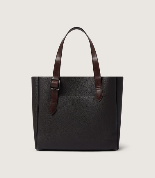 Leather Tote Keeper In Dark Brown