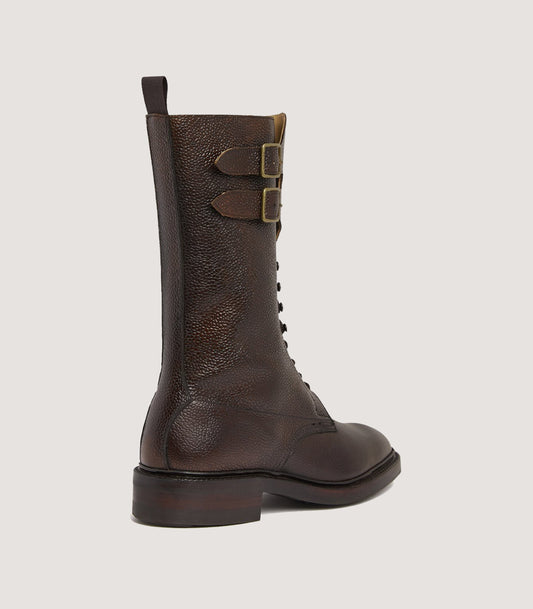 Women's Ridgeway Grain Leather Twin Strap Boot In Dark Brown