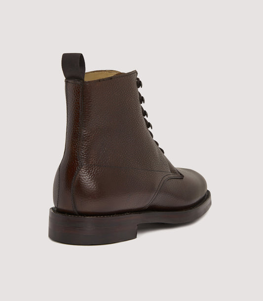 Women's Grain Leather Ankle Boot In Dark Brown