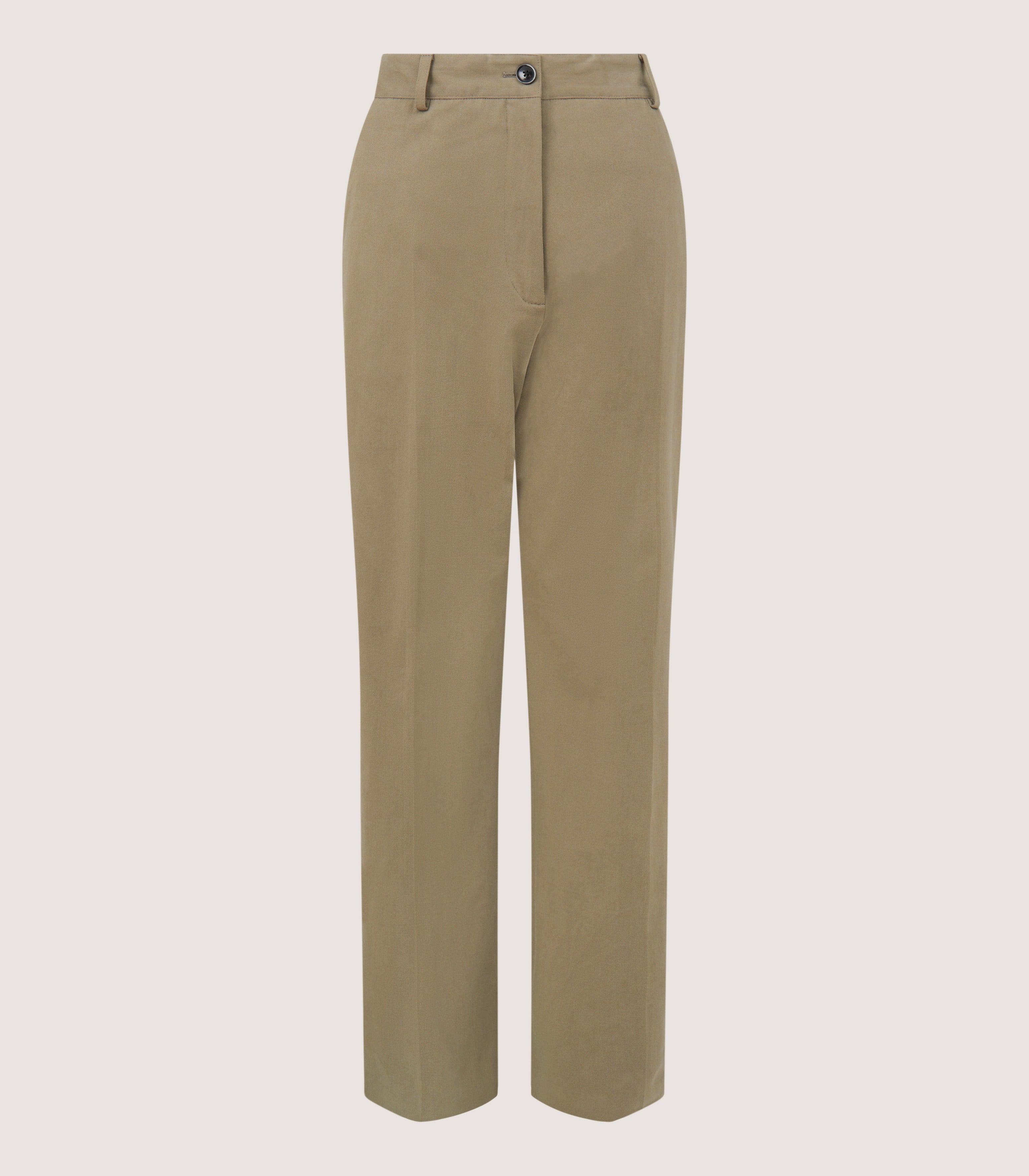 Flat Front Trouser in Olive Stretch Cotton Twill - Cad & The Dandy