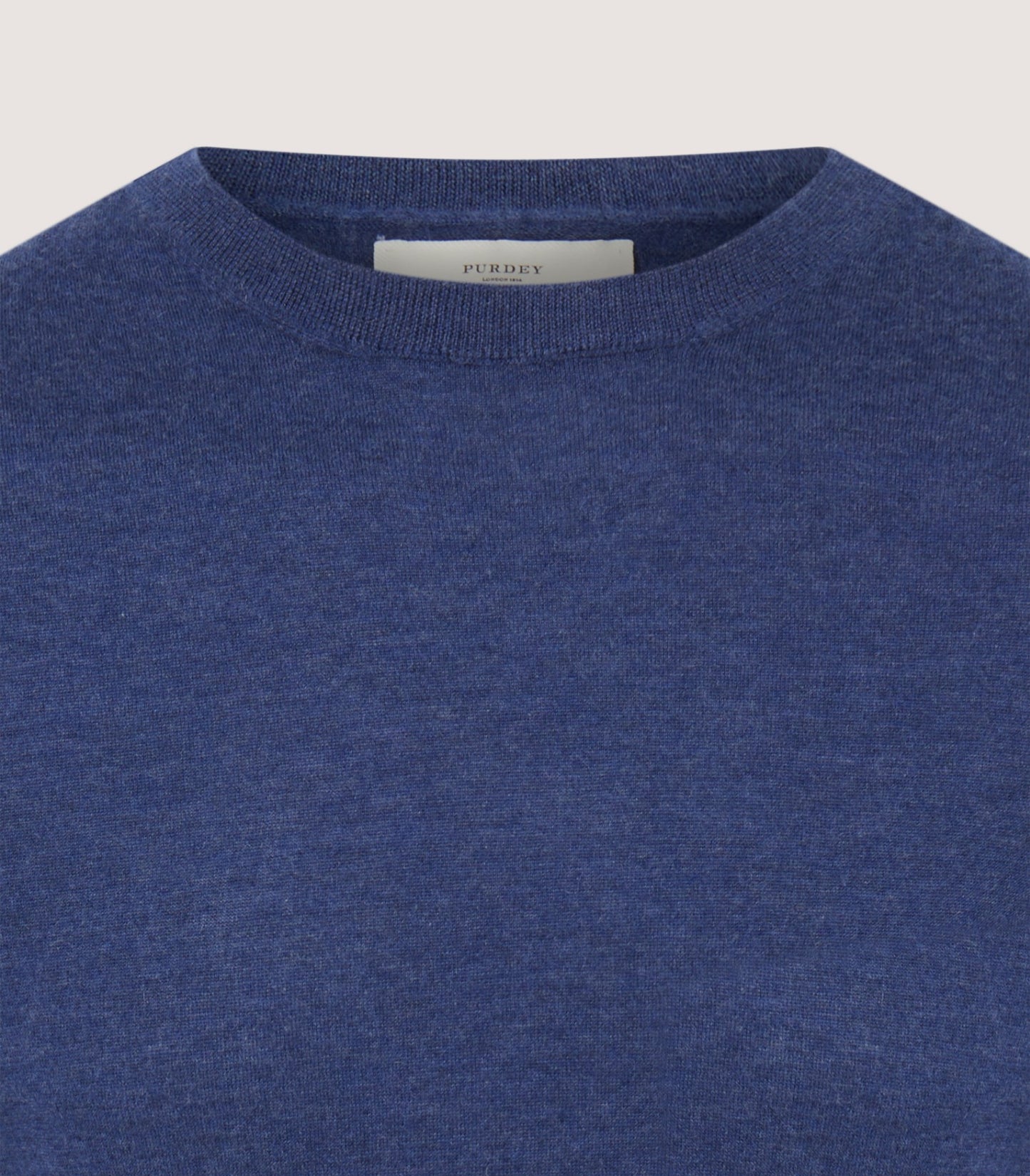 Men's Cashmere Seamless Crew Neck in Canvas Blue