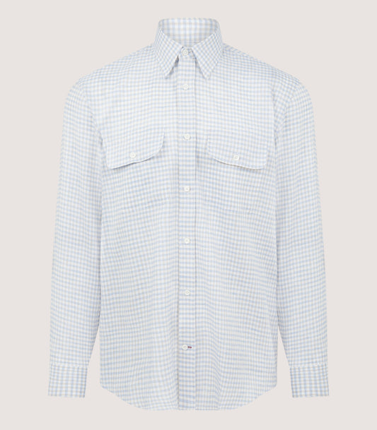Men's Pale Indigo Double Pocket Shirt