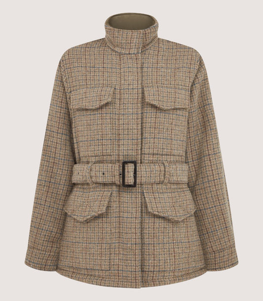 Women's Tweed Belted Jacket in Maree