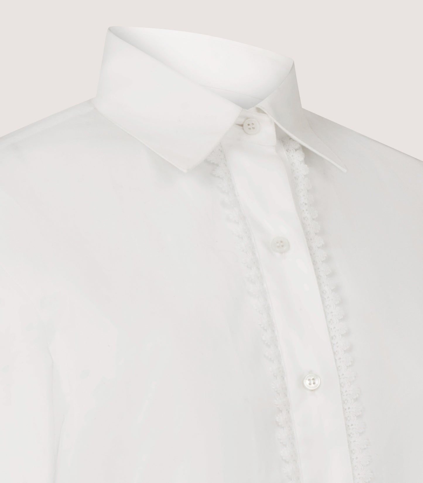 Women's Lace Placket Shirt in White