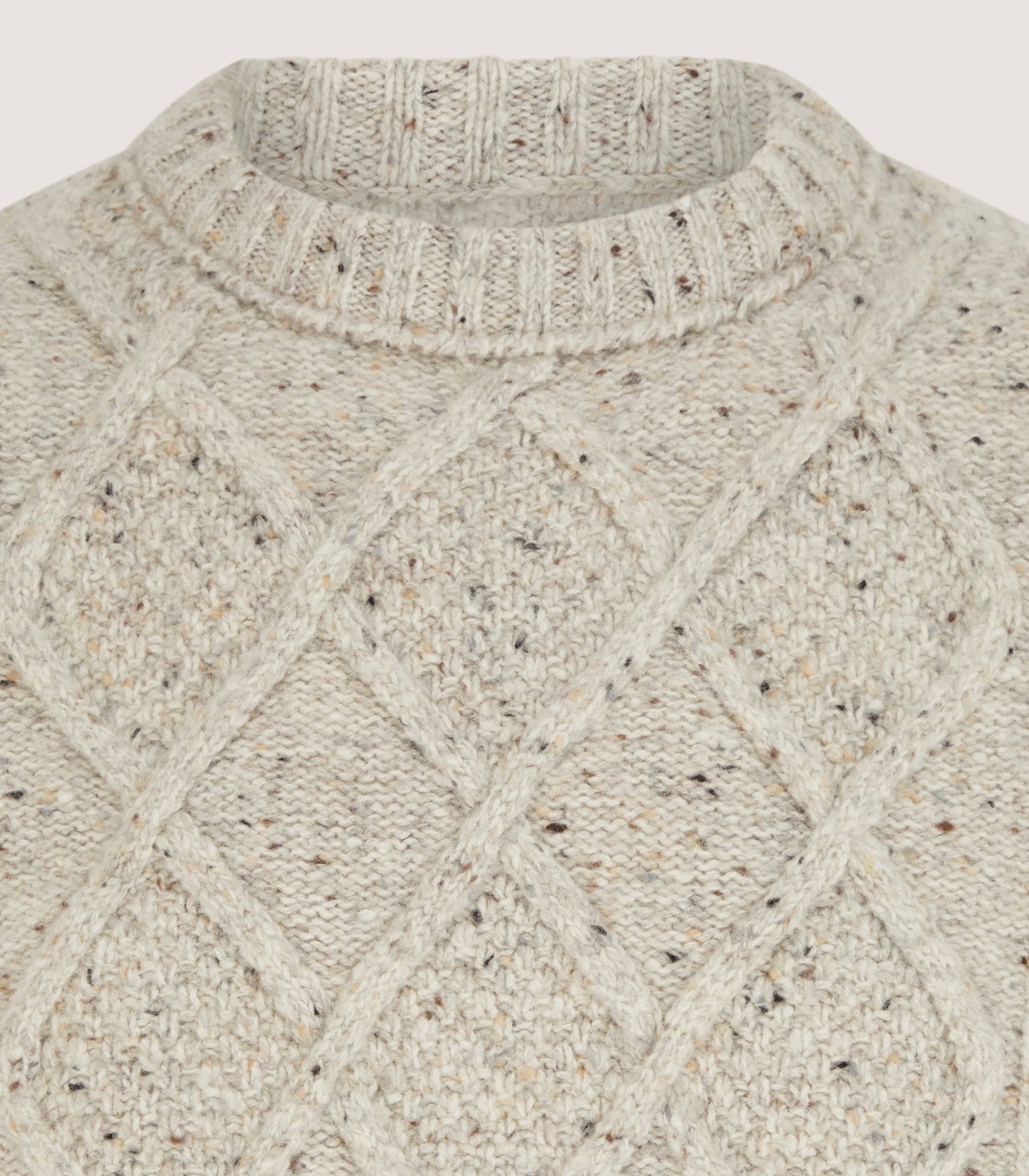 Men's Donegal Aran Jumper in Birch