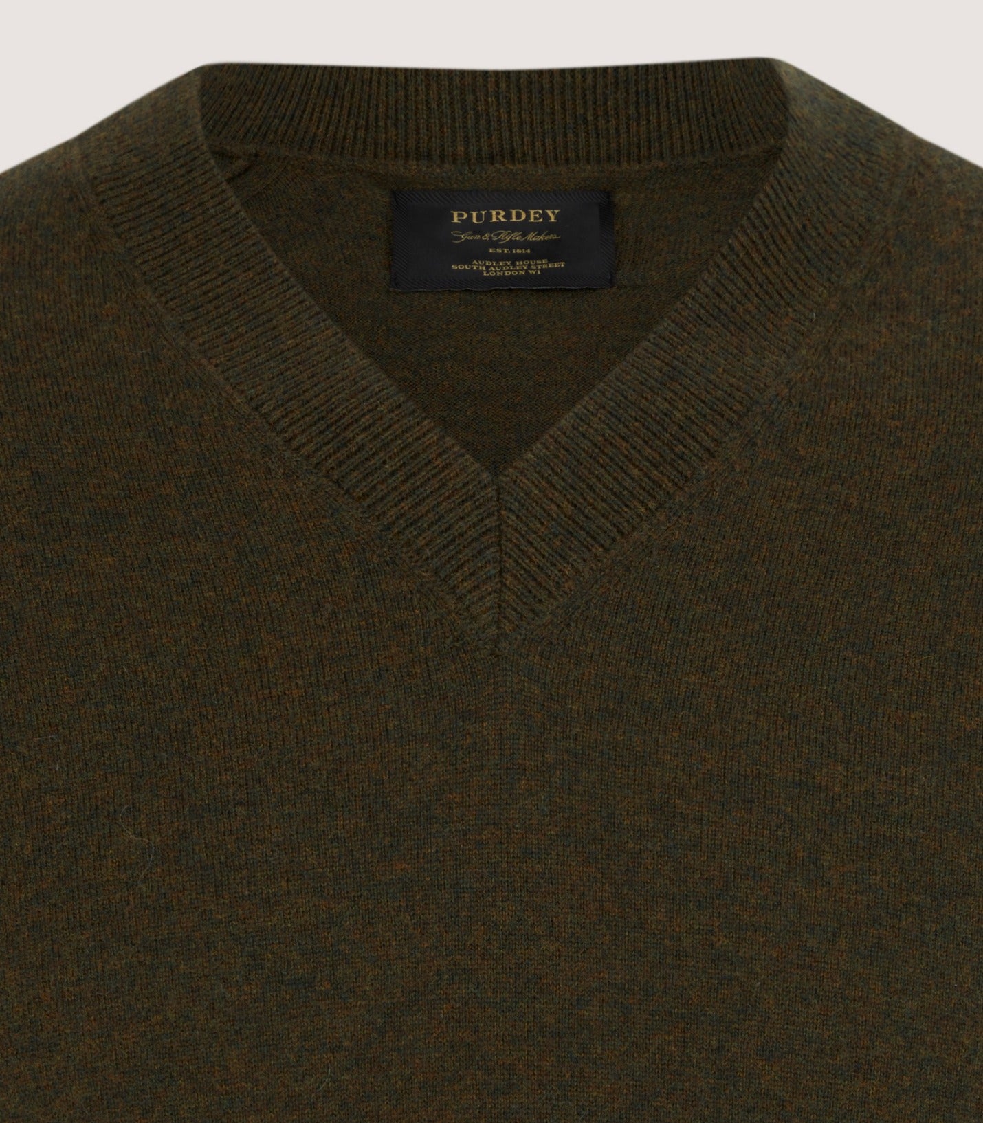 Men's Ensay British Outdoor V Neck Jumper in Loden