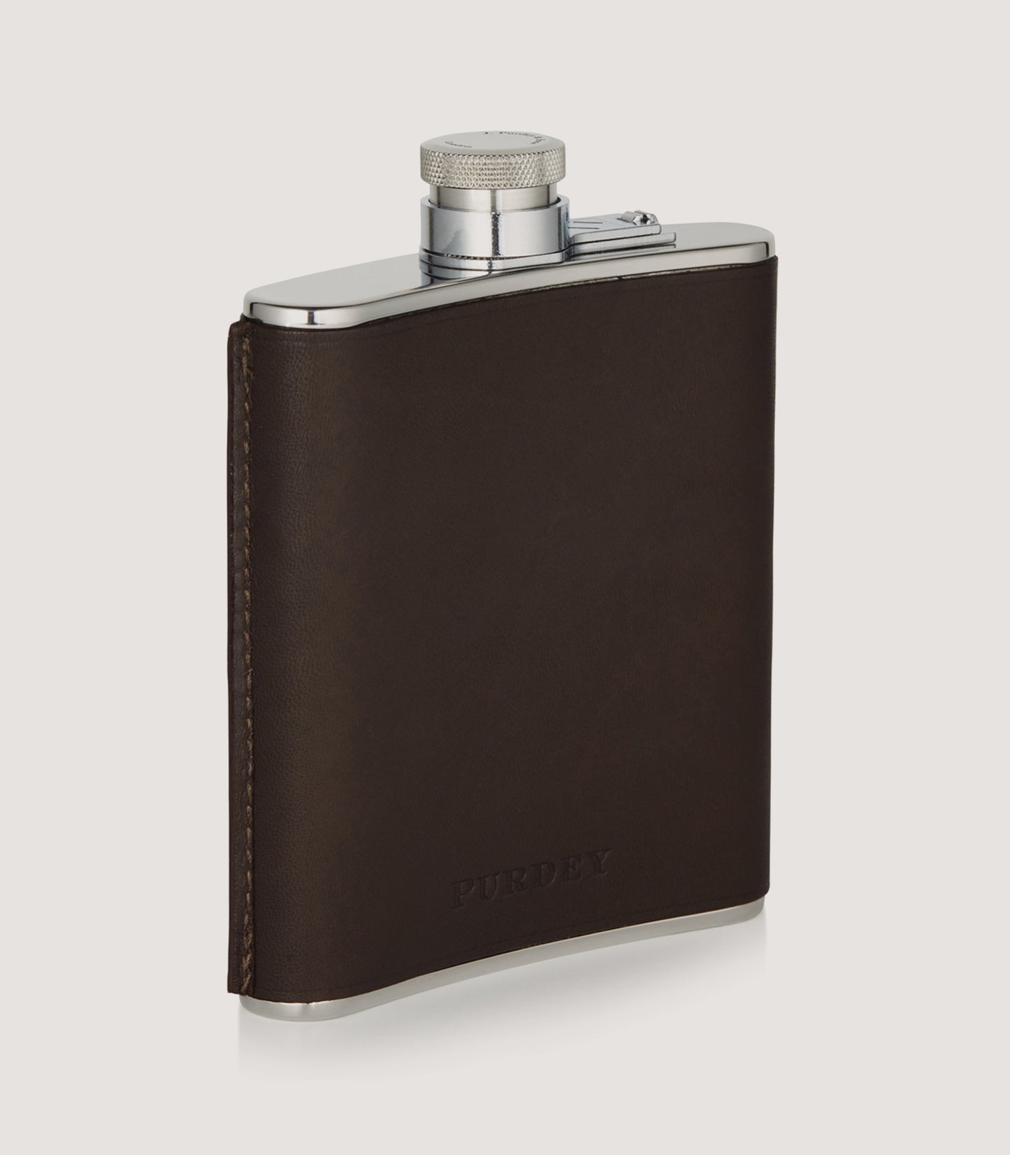 6oz Leather Flask In Dark Brown