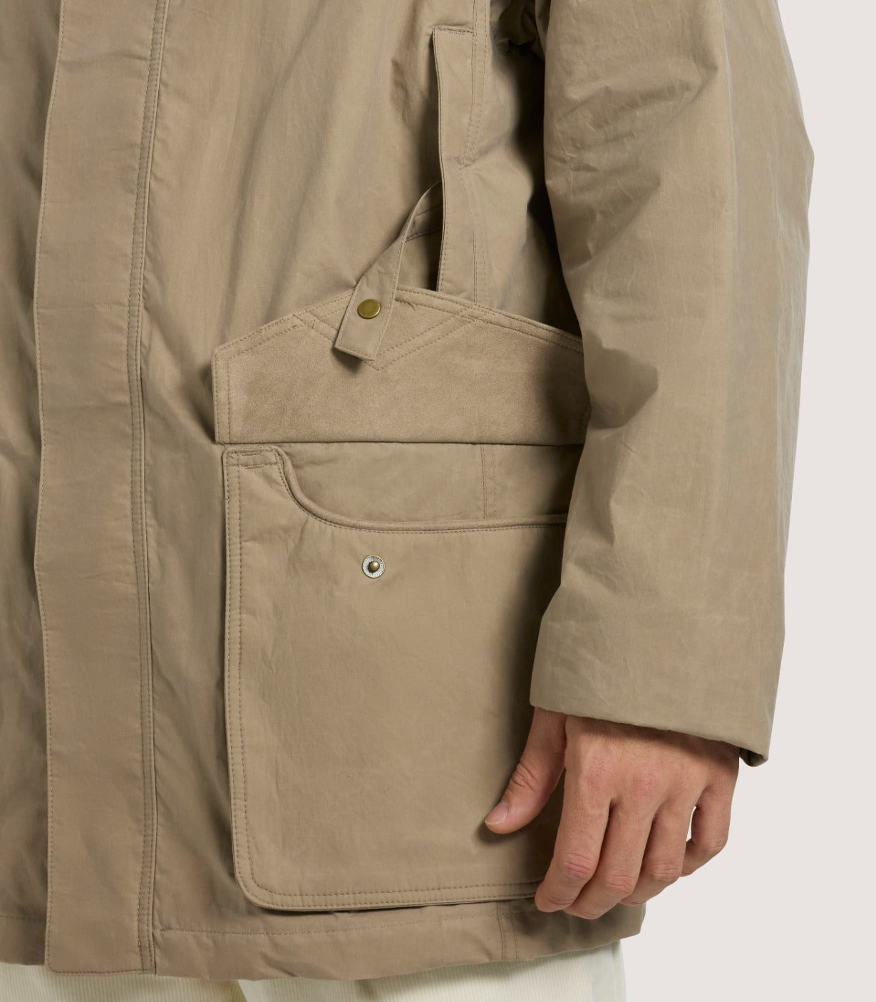 Men's Dry Wax Field Coat In Taupe