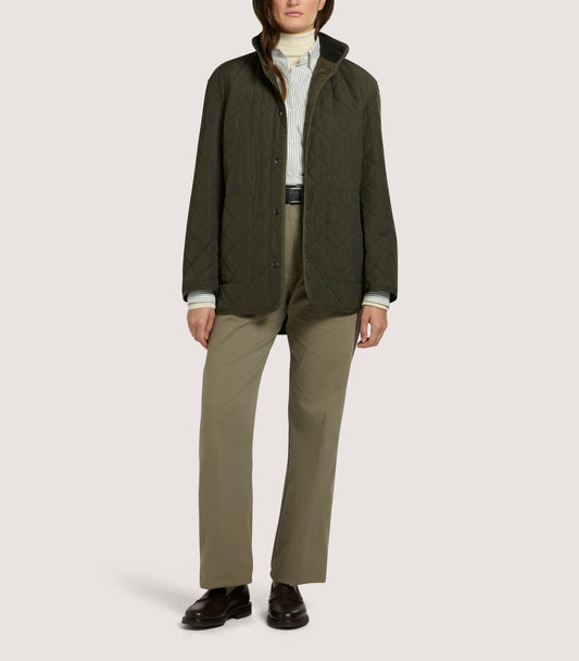 Women's Dark Olive Quilted Purdey Jacket
