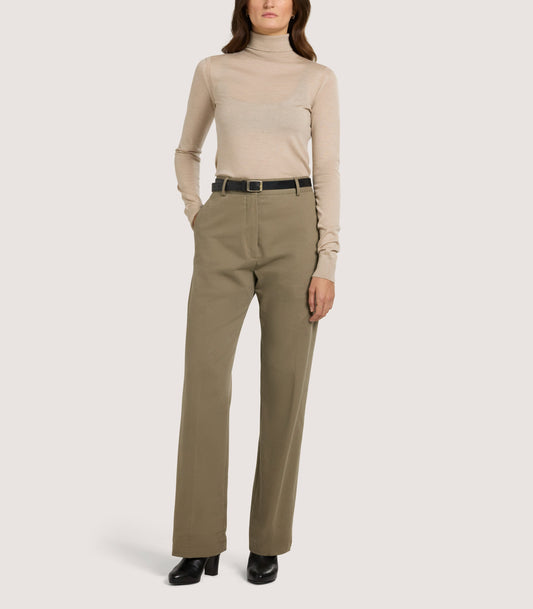Women's Extra Fine Worsted Cashmere Turtleneck In Beige