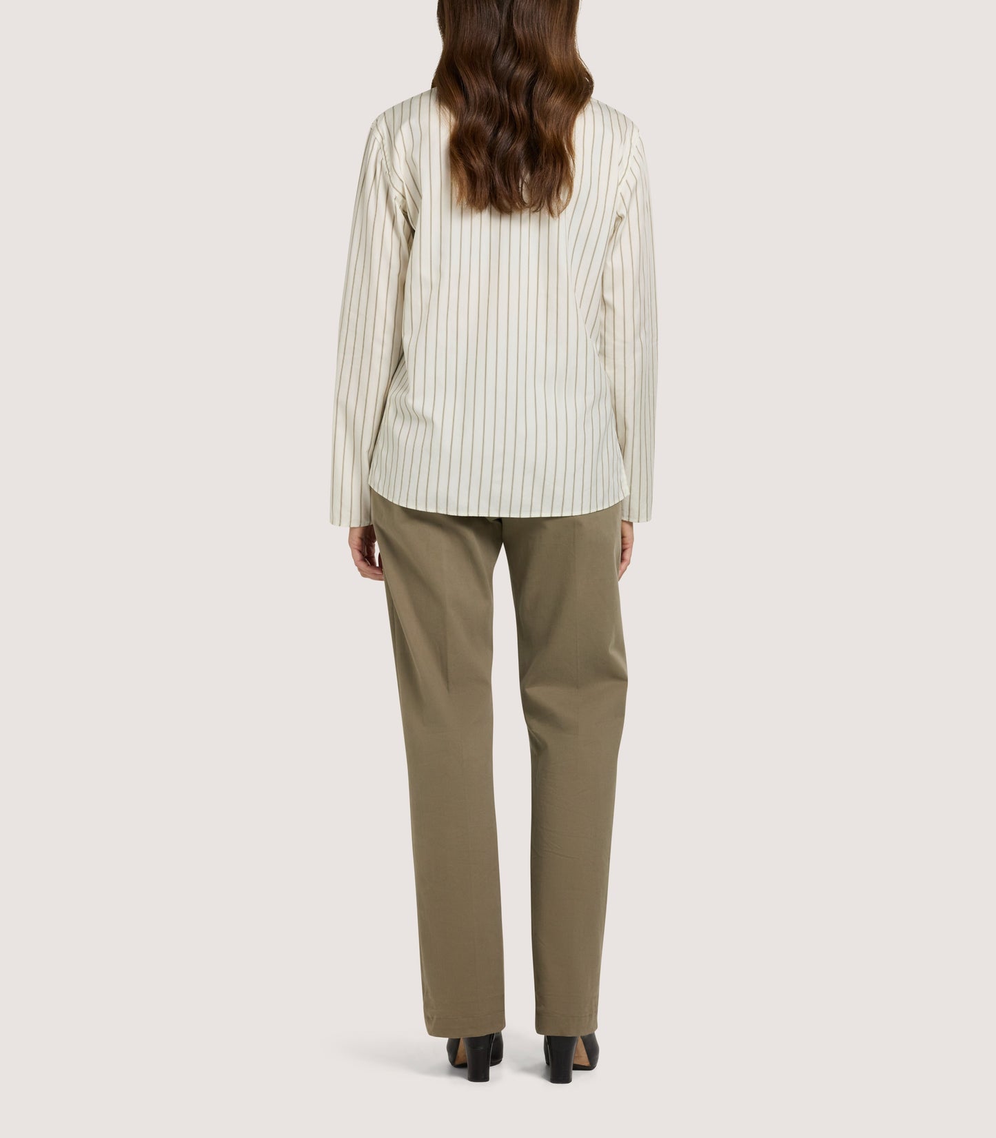 Women's Scarf Neck Blouse in Pale Stone