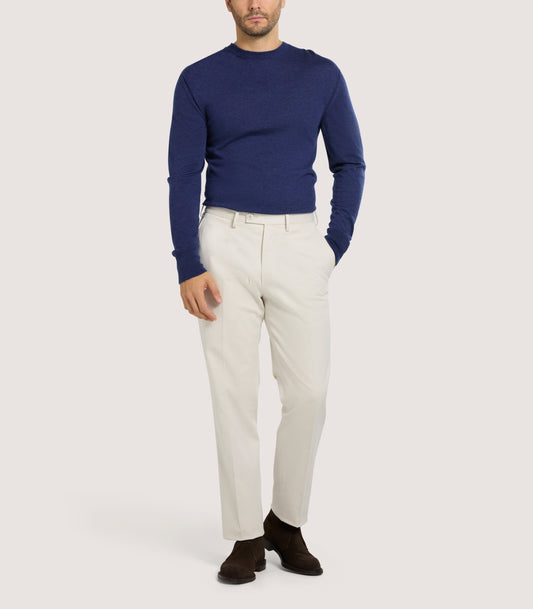 Men's Cashmere Seamless Crew Neck in Canvas Blue