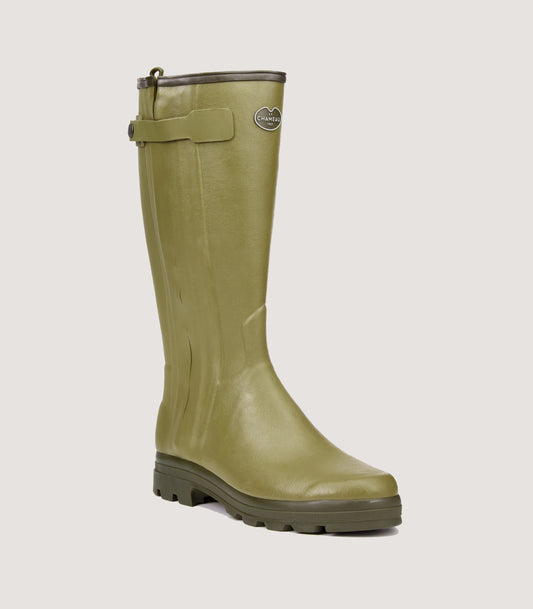 Men's Le Chameau Chasseur Leather Lined Boot In Green