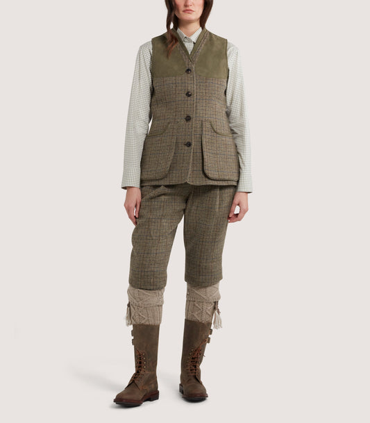 Women's Tweed Sporting Vest in Maree