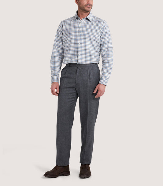 Men's Check Flannel Shirt in Dove