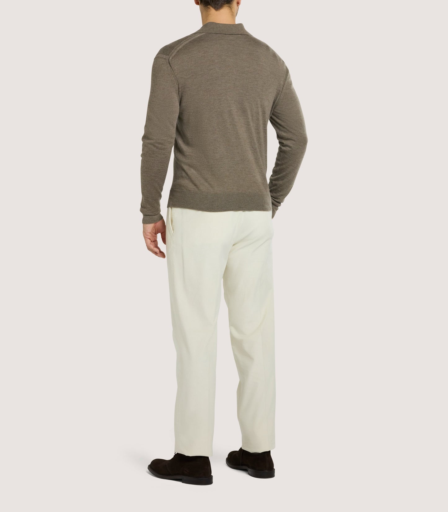 Men's Cashmere Duke Polo in Taupe