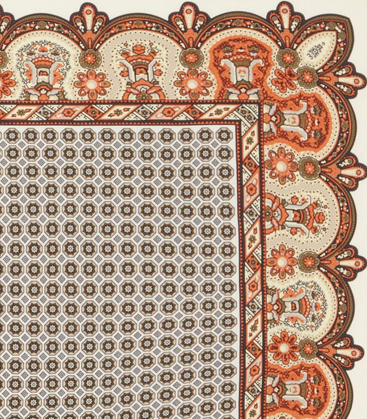 Small Medallion Scarf in Rust