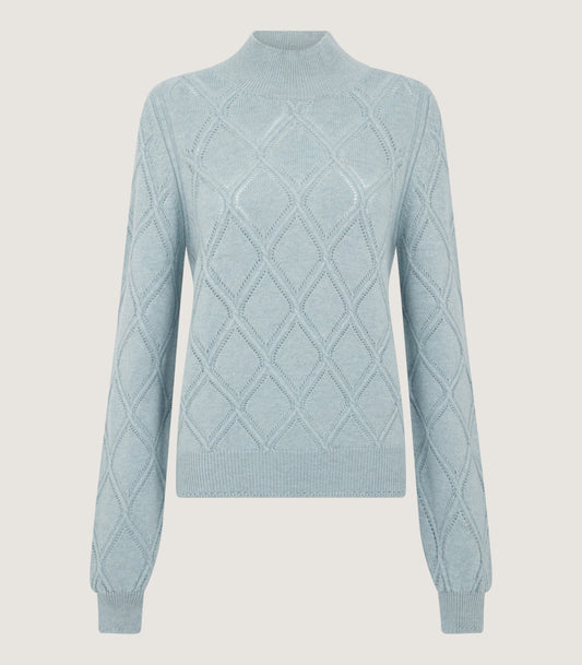 Women's Cashmere Cable Sweater In Pine Green