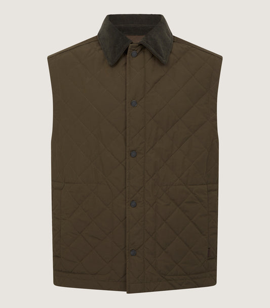 Men's Padded Purdey Gilet In Dark Olive