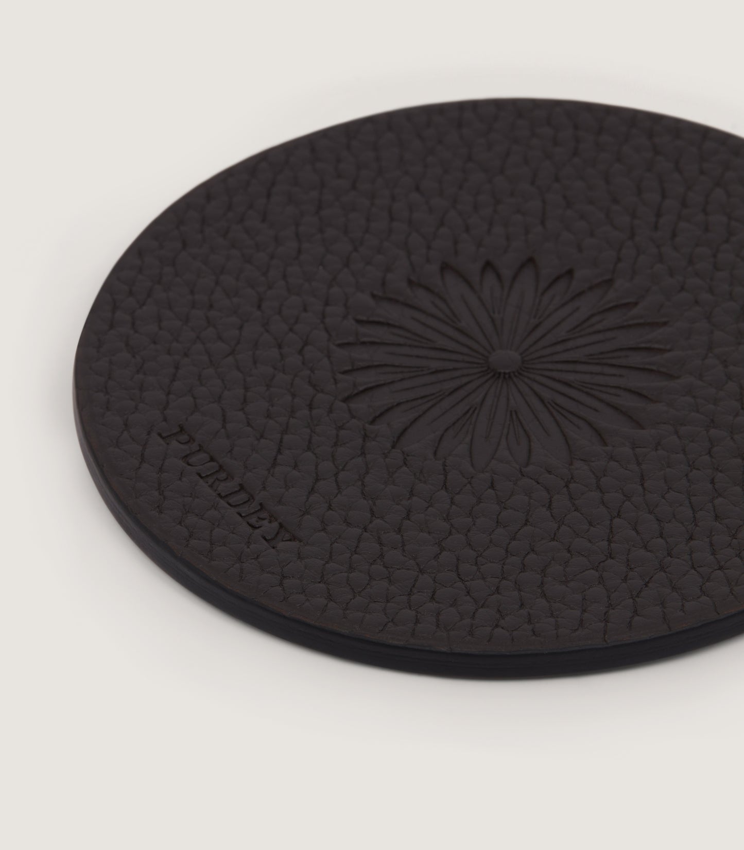 Purdey Leather Featherburst Coaster