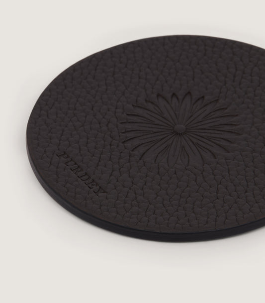 Purdey Leather Featherburst Coaster