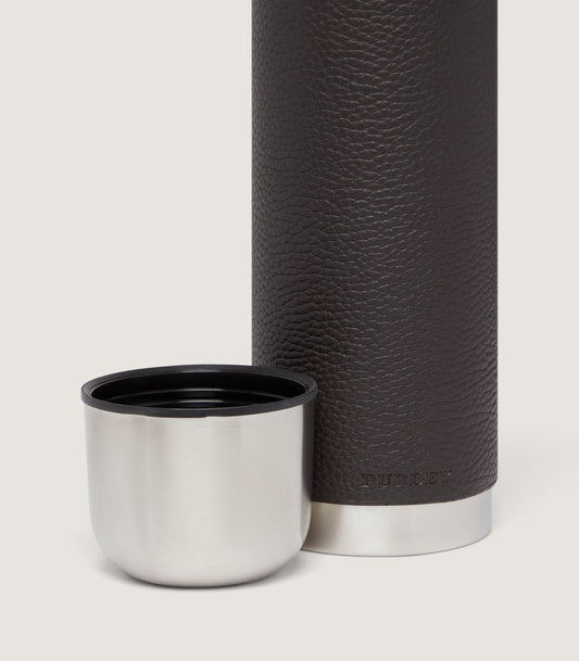Grain Leather Covered Steel Thermos