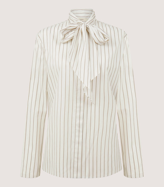 Women's Scarf Neck Blouse in Pale Stone