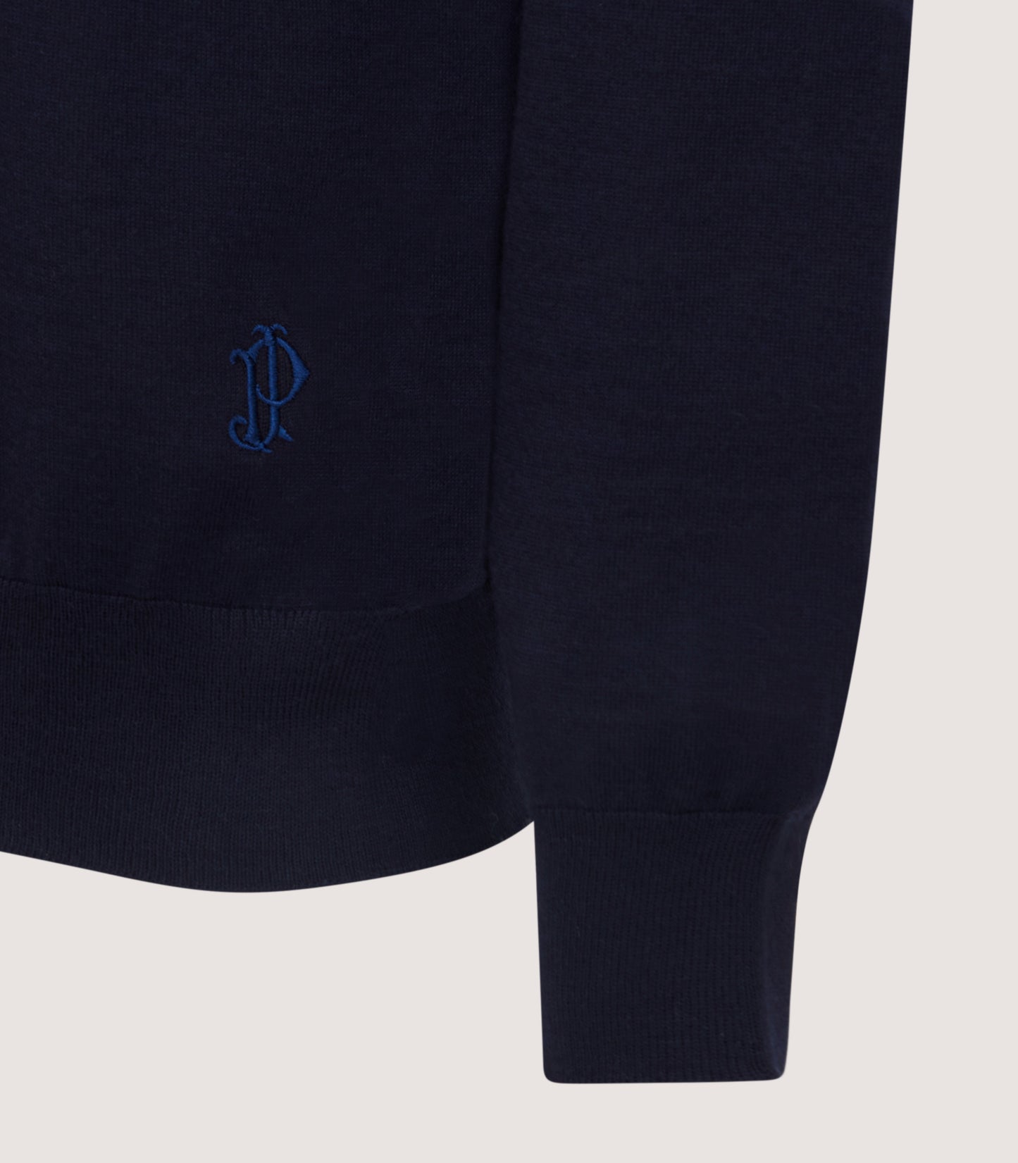 Men's Lightweight Travel Merino Long Sleeve Polo in Midnight