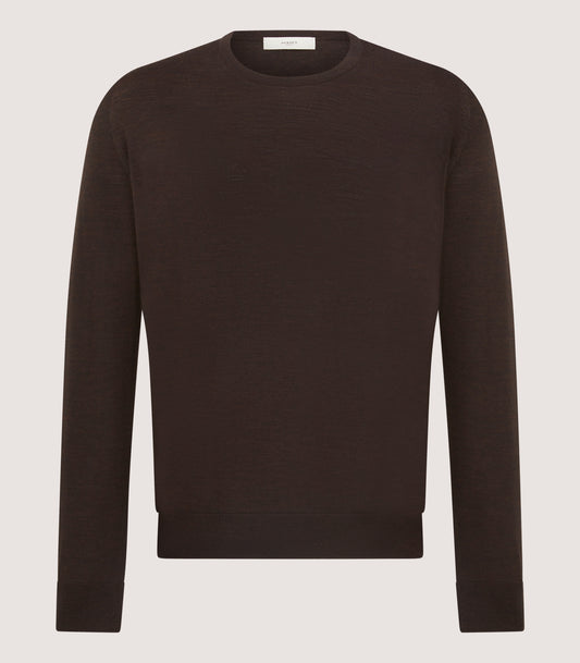 Men's Lightweight Travel Merino Crew Neck in Chocolate