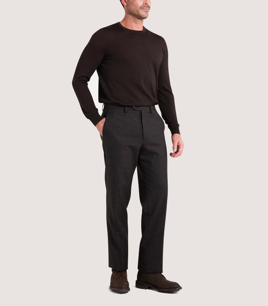 Men's Lightweight Travel Merino Crew Neck in Chocolate