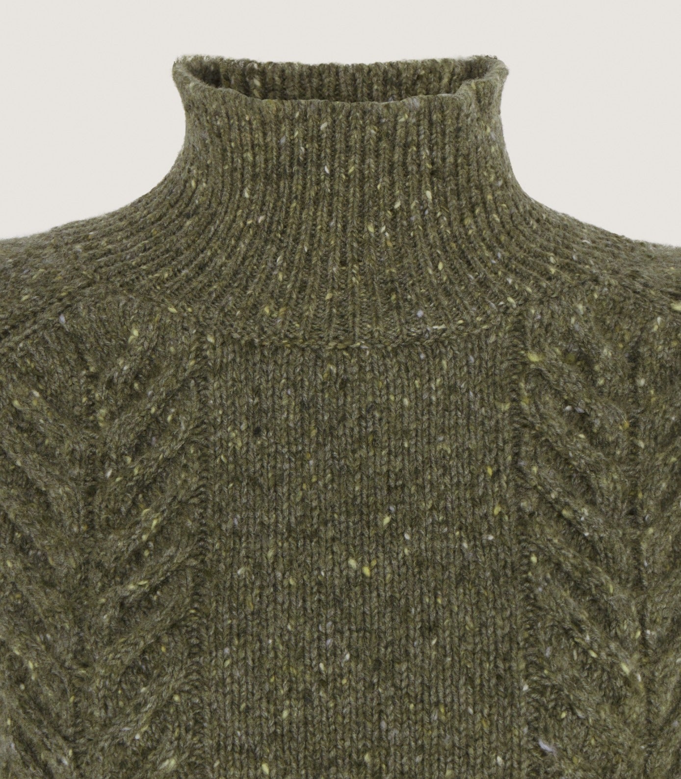 Women's Fifescar Cash Donegal High Neck Sweater in Loden