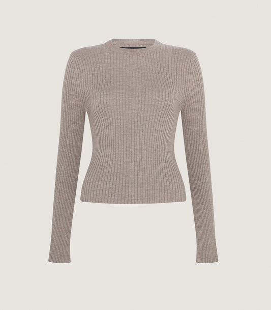 Women's Hartfell Cash Silk Wool Sweater in Taupe