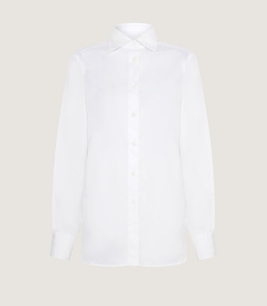 Women's Cotton Volume Sleeve Shirt in White