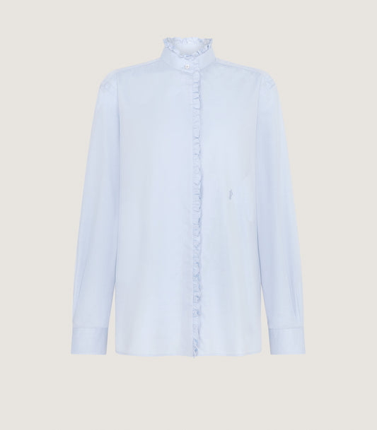 Women's Cotton Pie Crust Shirt in Oxford Blue