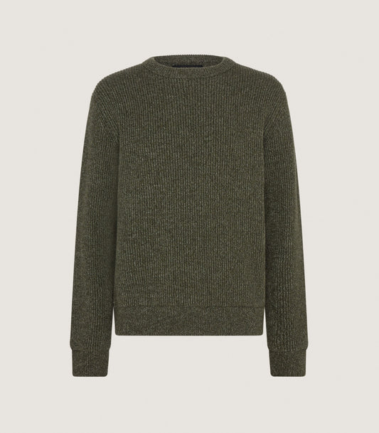 Men's Glamis Cotton Wool Mouline Sweater in Loden