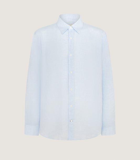 Men's Classic Linen Shirt in Cornflower Blue