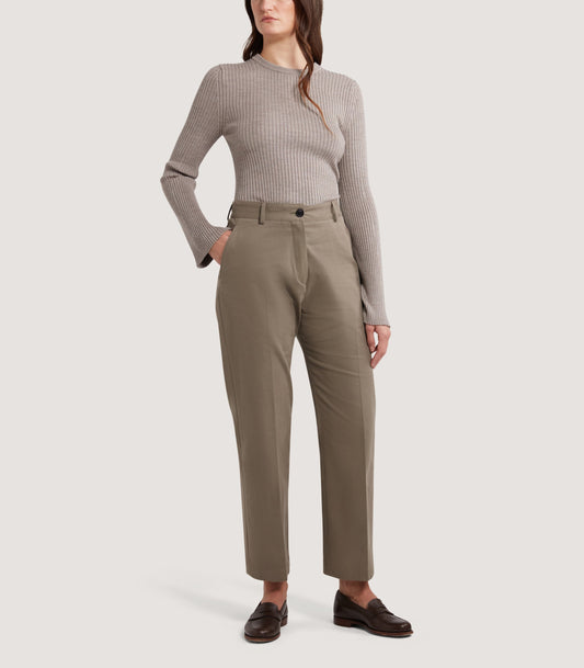 Women's Hartfell Cash Silk Wool Sweater in Taupe