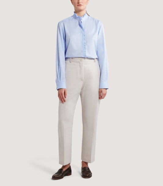 Women's Cotton Pie Crust Shirt in Oxford Blue