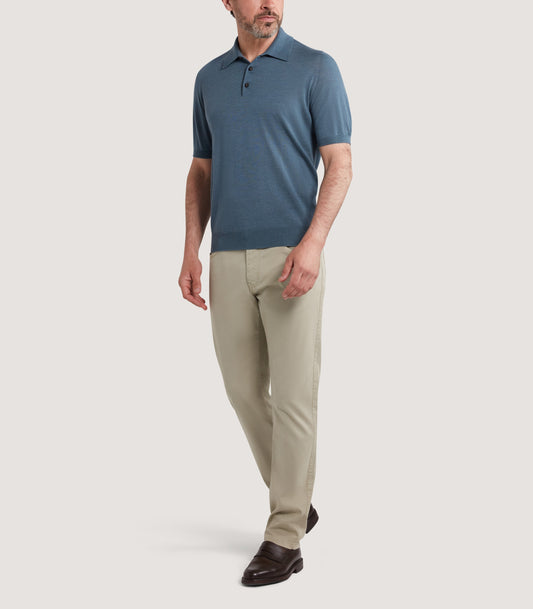 Men's Tantallon Short Sleeve Polo Shirt in Flax